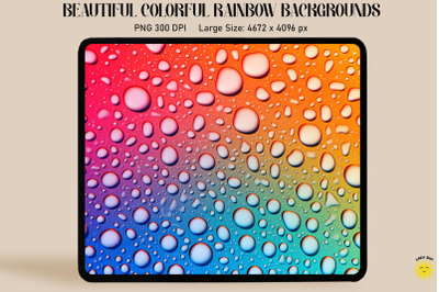 Rainbow Gradient And Drops Backgrounds