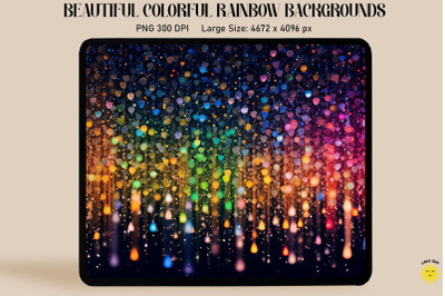 Colorful Rainbow Rain Backgrounds