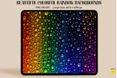 Colorful Rainbow And Drops Backgrounds