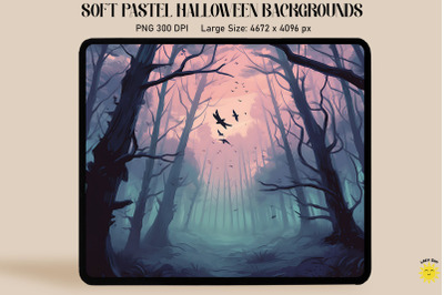 Foggy And Spooky Forest Pastel Halloween