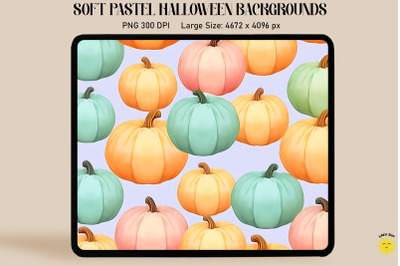 Pastel Colorful Pumpkins Halloween