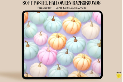 Pastel Colorful Pumpkins Halloween