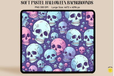 Pastel Goth Skulls Pattern Halloween