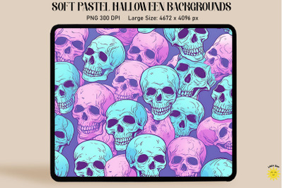 Pastel Goth Skulls Pattern Halloween