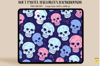 Pastel Goth Skulls Pattern Halloween