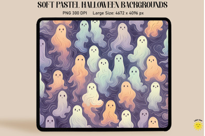 Pastel Spooky Ghosts Pattern Halloween