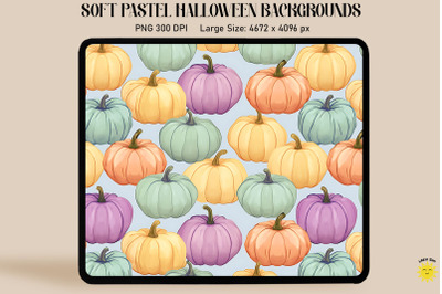 Pastel Colorful Pumpkins Halloween