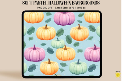 Pastel Colorful Pumpkins Halloween