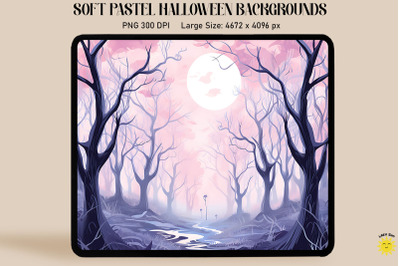 Foggy And Spooky Forest Pastel Halloween