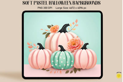 Pastel Colorful Pumpkins Halloween