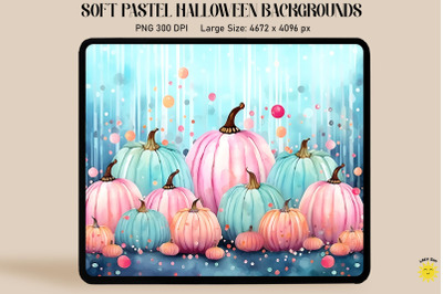 Pastel Colorful Pumpkins Halloween