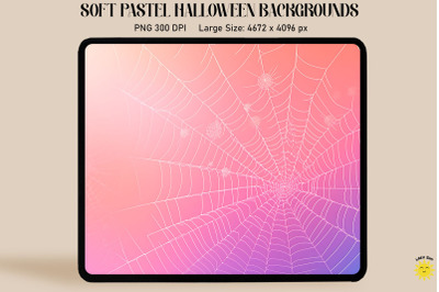 White Spider Webs On Pastel Backgrounds