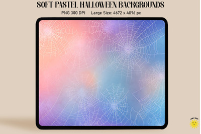 White Spider Webs On Pastel Backgrounds