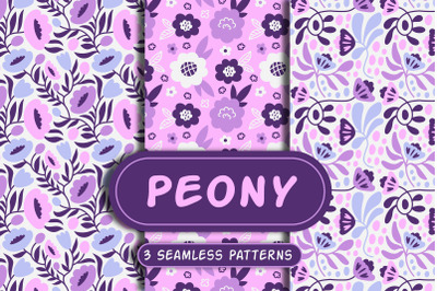 Peony Seamless Patterns