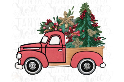 Red Truck Christmas PNG Designs for Shirts, Digital PNG Print Instant