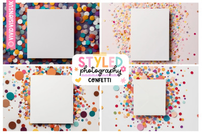 Confetti Themed Styled Stock Photography Set - Makeup Photography