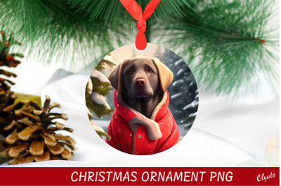 3D Dog Christmas Ornament. Dog Ornament PNG