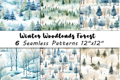 Winter Forest Seamless Patterns