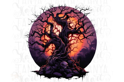 Spooky Halloween Tree Sublimation Designs - Digital Download