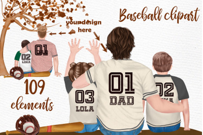 Baseball Dad clipart Father and kids Siblings Png Softball