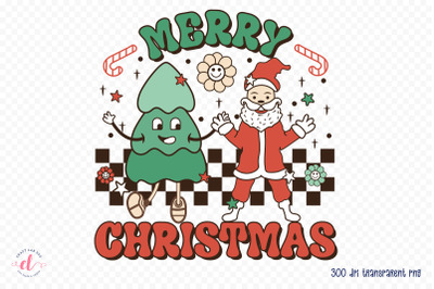 Retro Merry Christmas Sublimation Design