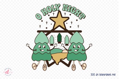 O Holy Night - Retro Christmas PNG