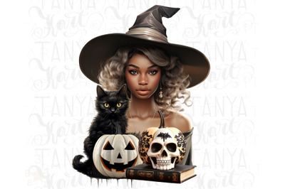 Black Girl Magic Halloween Witch Hat PNG | Digital Download for Sublim