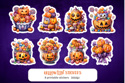 Cute cartoon sweet stickers Halloween sticker PNG