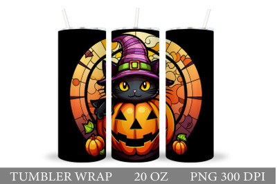 Cute Black Cat Halloween Tumbler Wrap Sublimation