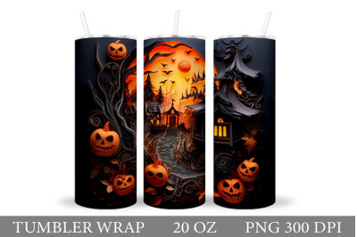 Halloween Tumbler Sublimation. 3D Pumpkin Tumbler Design