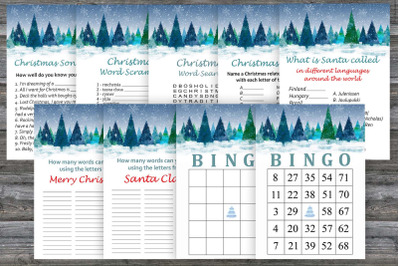 Christmas party games bundle,Winter forest Printable christmas game