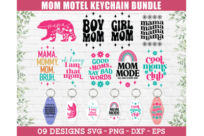 Mom Keychain SVG Bundle - Motel Keychain SVG