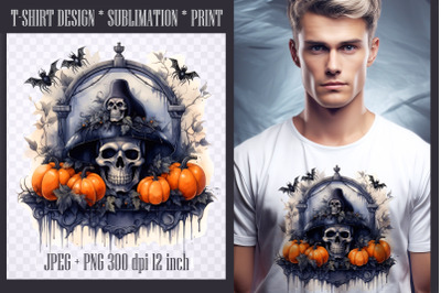 Creepy Halloween Skull Sublimation PNG/jpeg