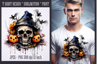 Creepy Skull in the Garden Sublimation PNG/jpeg