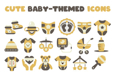 18 Cute maternity-themed Icons Bundle