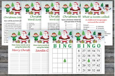 Christmas party games bundle,Santa Claus Printable christmas game