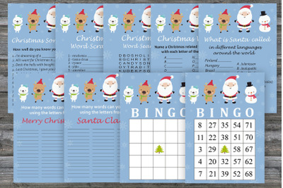 Christmas party games bundle,Happy Santa Printable christmas game