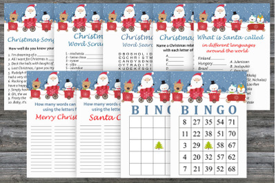 Christmas party game bundle,Santa claus train Printable christmas game