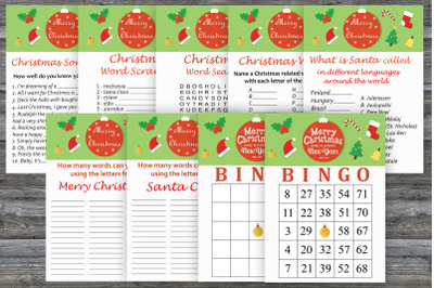Christmas party games bundle,Merry Christmas Printable christmas game