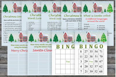 Christmas party games bundle,Winter house Printable christmas game