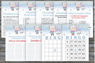 Christmas party games bundle,Polar bear Printable christmas game