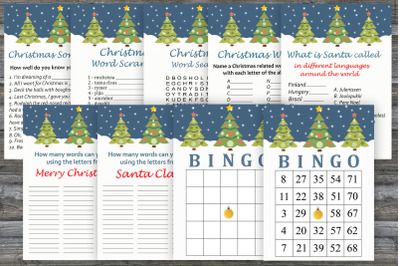 Christmas party games bundle,Christmas tree Printable christmas game