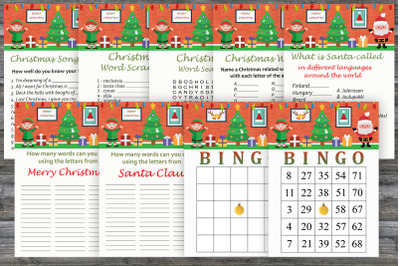 Christmas party game bundle,Happy Santa Gnome Printable christmas game
