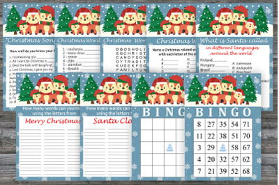 Christmas party games bundle,Christmas foxs Printable christmas game
