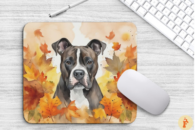 Cute Staffordshire Terrier And Autumn