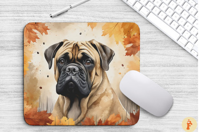 Cute Bullmastiff And Autumn Mouse Pad