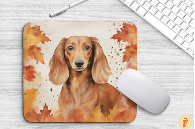 Cute Dachshund And Autumn Mouse Pad