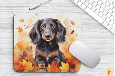 Cute Dachshund And Autumn Mouse Pad