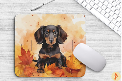 Cute Dachshund And Autumn Mouse Pad