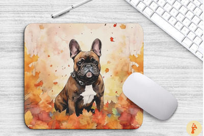 Cute French Bulldog And Fall Leaves